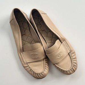 Chanel Nude Lamb Skin Loafers